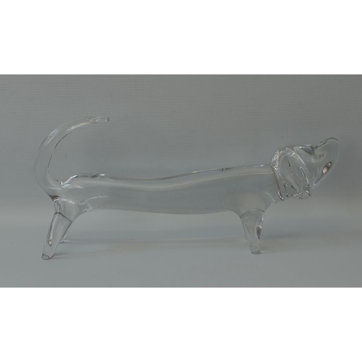 DAUM CLEAR GLASS DOG