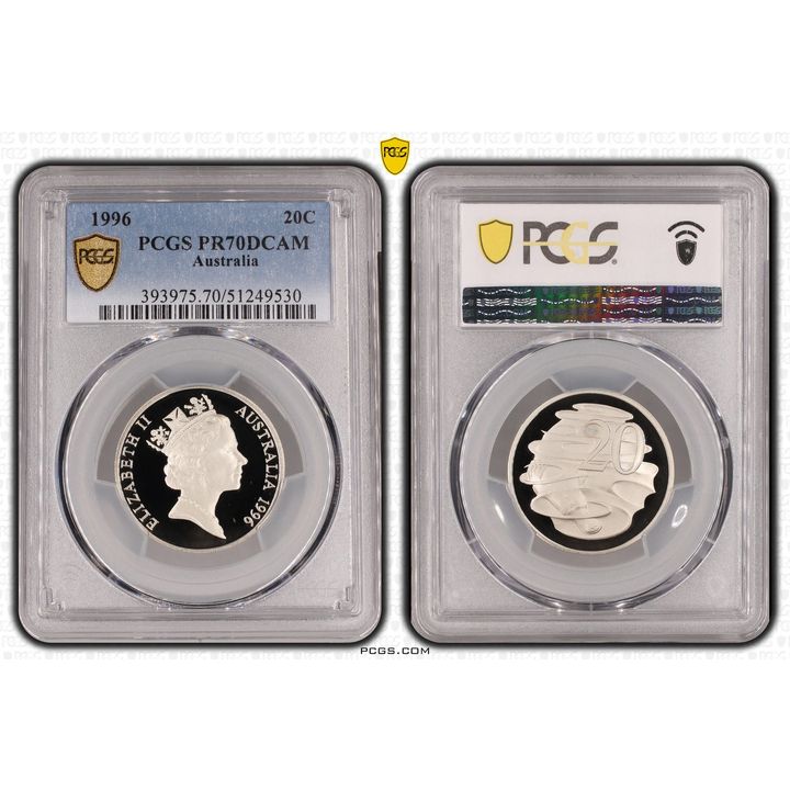 POP 19/0, Twenty Cent, 1996, PCGS PR70DCAM