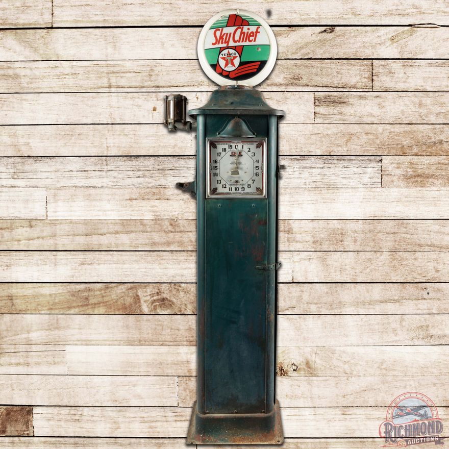 Erie Model 10 RSA Clockface Gas Pump Unrestored Texaco