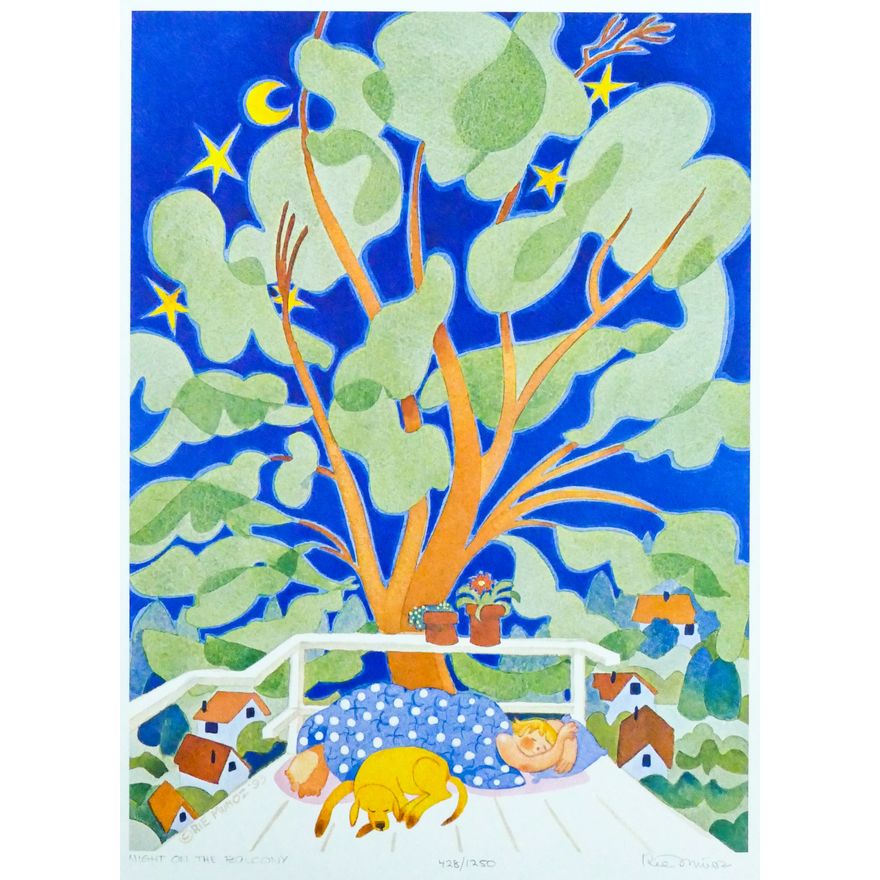 Rie Munoz ''Night On The Balcony'' 1993 Signed Print