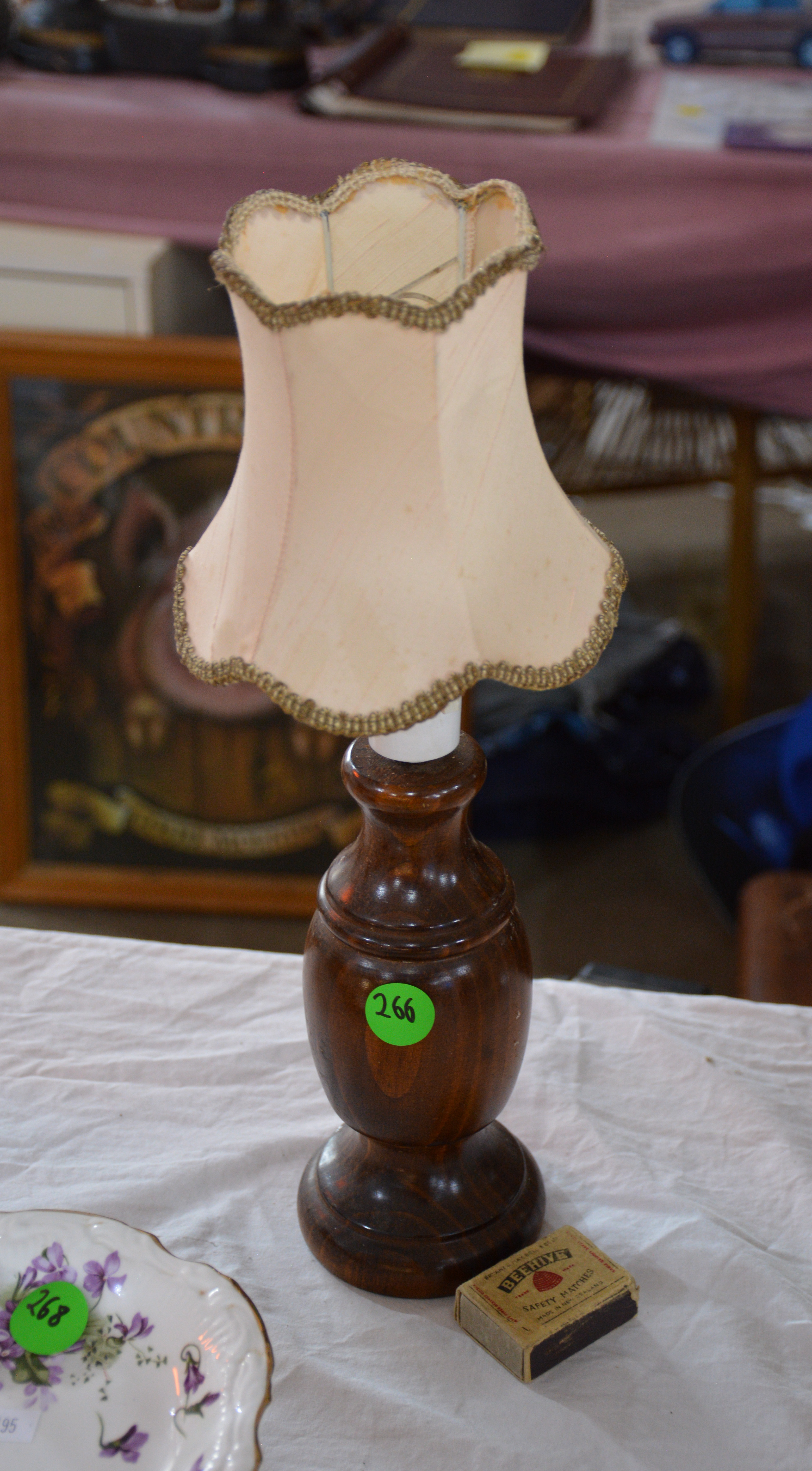 Wood-Bottomed Table Lamp — sold at auction in New Zealand for $5