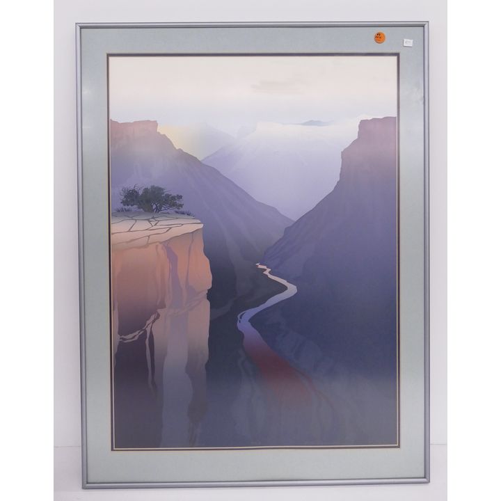 Ron Hoeksema S/N Canyon Scene Serigraph Framed- 33x25''