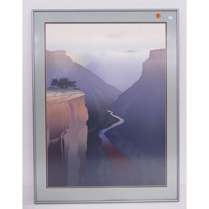 Ron Hoeksema S/N Canyon Scene Serigraph Framed- 33x25''