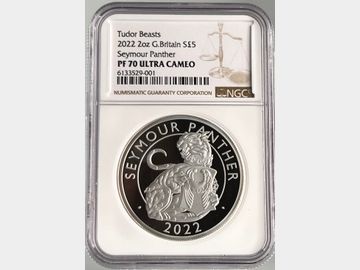 2022 TUDOR BEASTS 2oz SILVER PROOF SEYMOUR PANTHER FIRST RELEASE PF70 UCAM