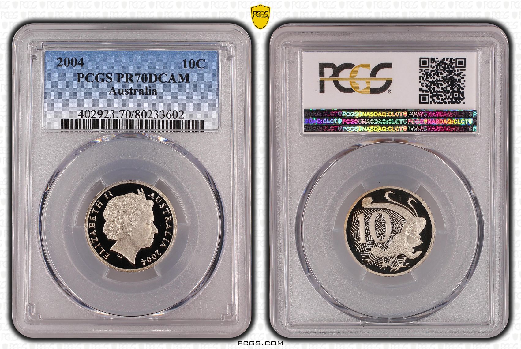 Top pop, Ten Cent, 2004, PCGS PR70DCAM