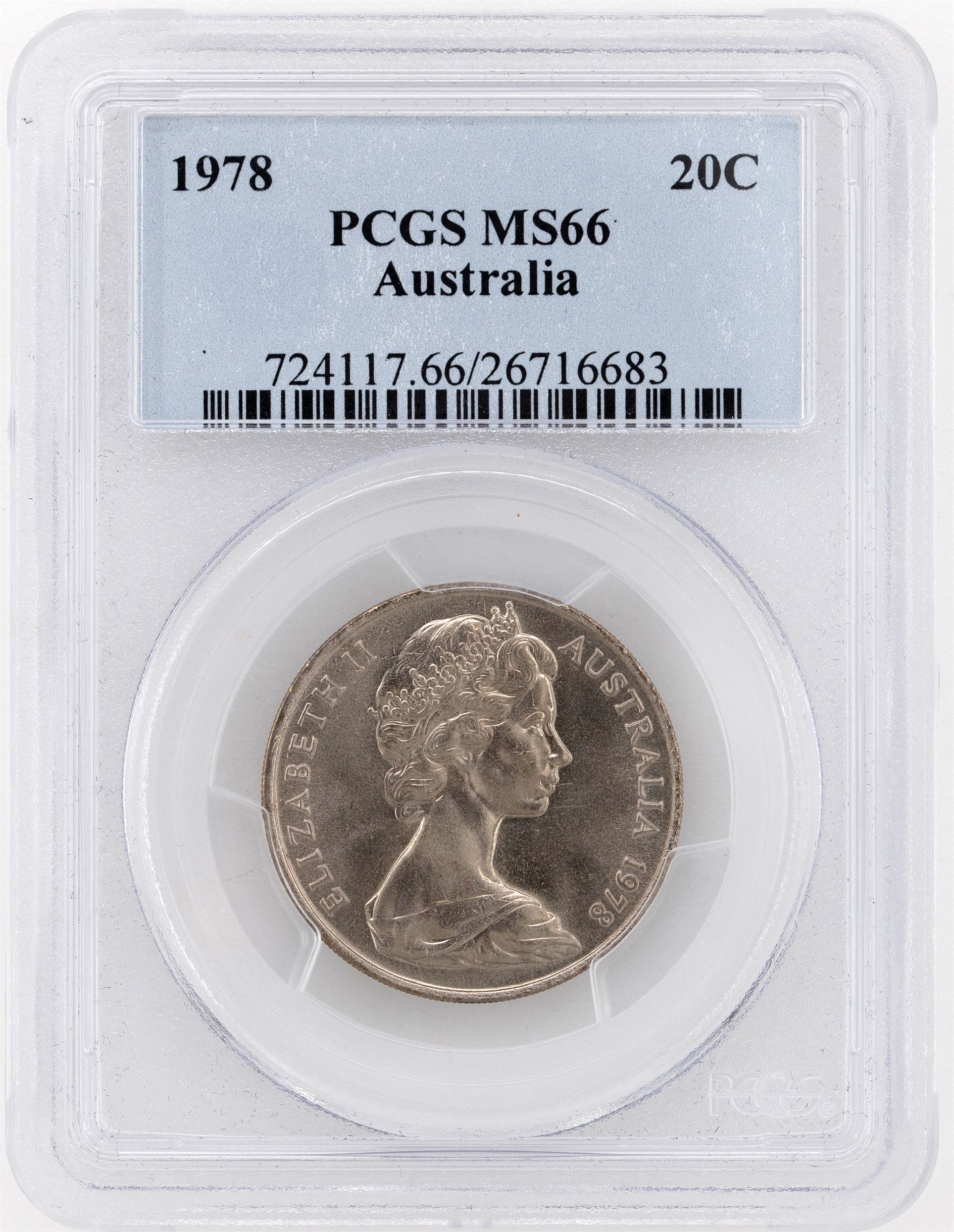 1978 Australia Twenty Cent, 20c PCGS - MS66 -683