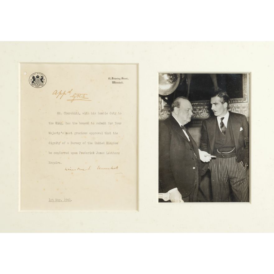 Winston Churchill - Signed Letter and Photograph