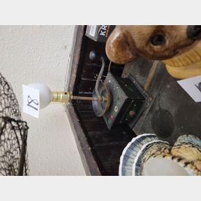Antique coffee grinder lamp, some bonuses in the drawer