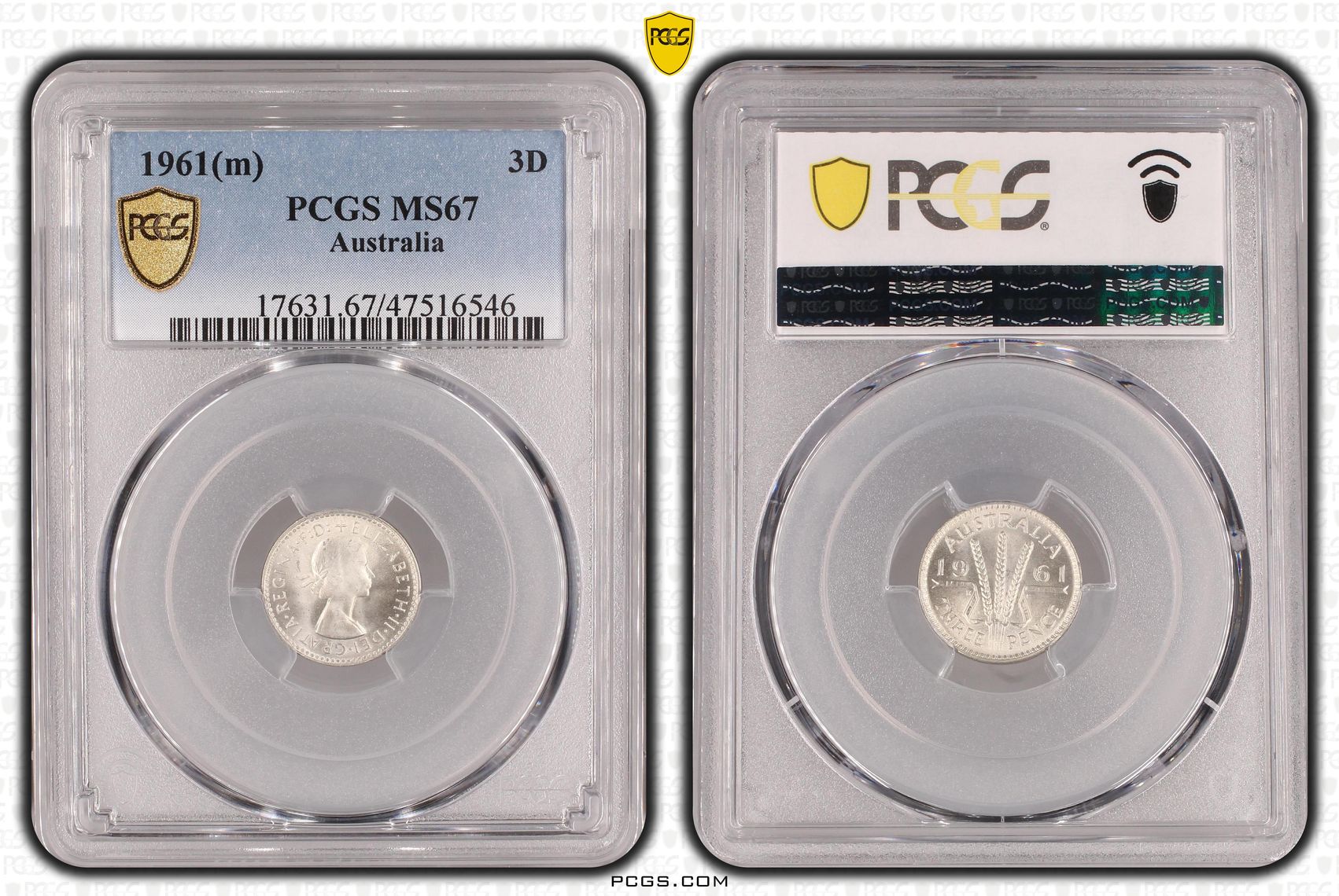 Threepence, 1961(m), PCGS MS 67