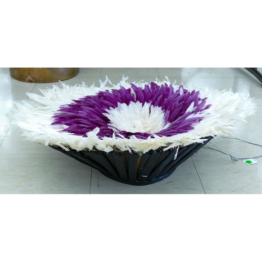 Feathered Two-Color Hanging Sculpture 25''