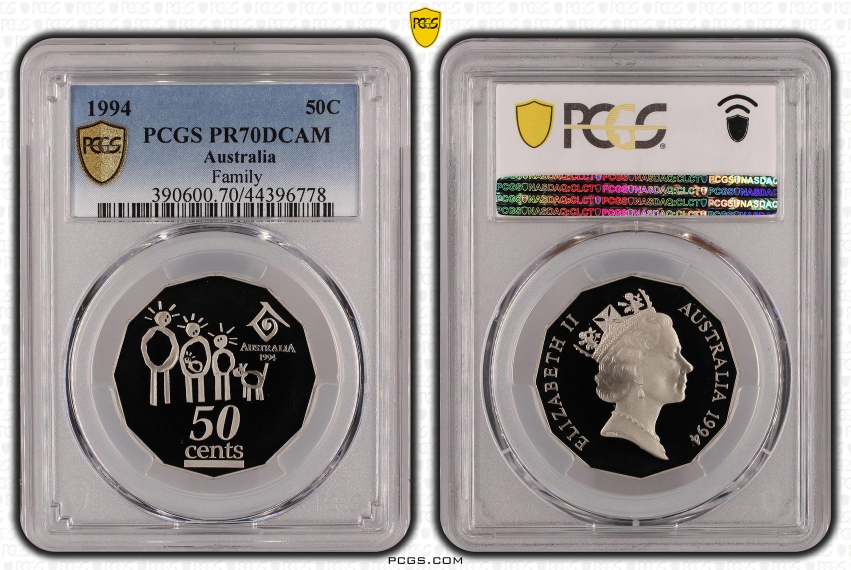 1994 Australia Fifty Cent, 50c Family PCGS - PR70DCAM POP 7/0 -778