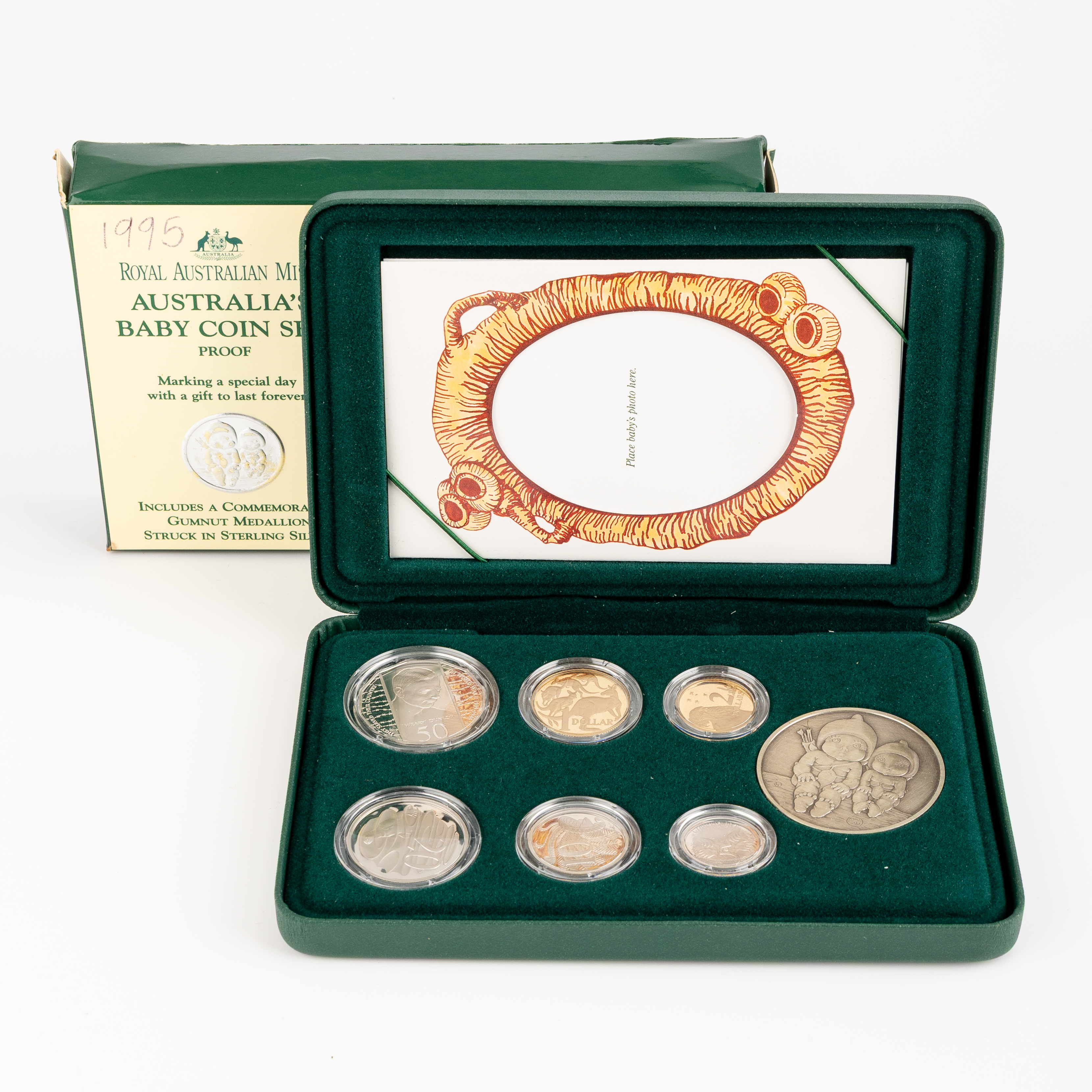 489 · Elizabeth II, Baby Proof Coin Set, Five Cents - Two Dollars, 1995, FDC