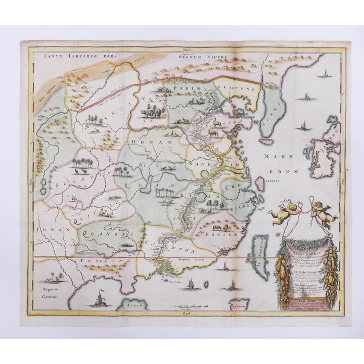 Nieuhof. Reys-Kaerte Map of China. 1665