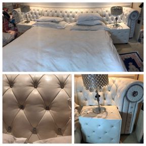 Gorgeous Italian Lorenzo King size padded bed set