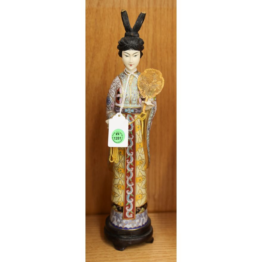 Chinese Cloisonne Standing Guanyin Figure 13''