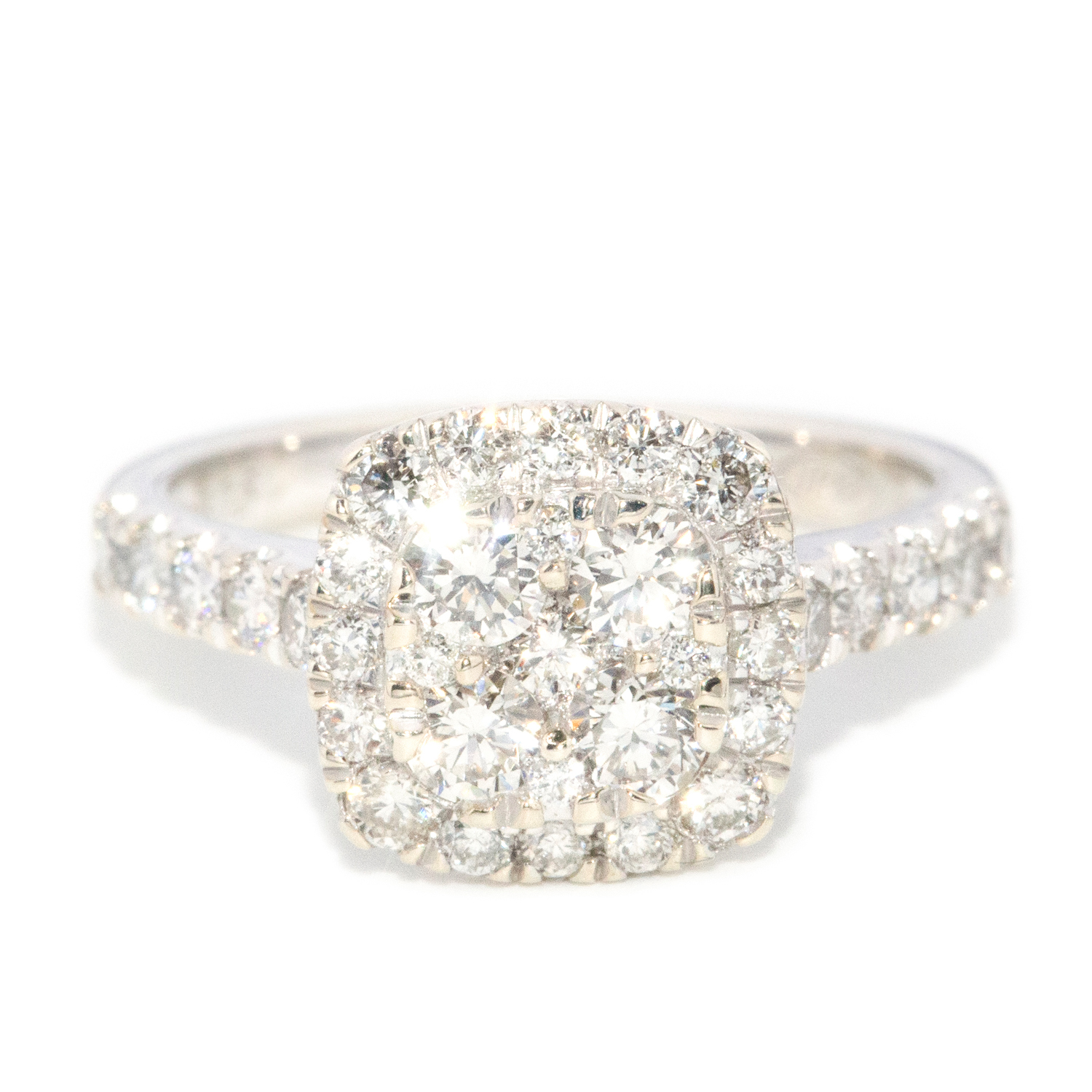 Diamond Cluster Ring in 9ct White Gold