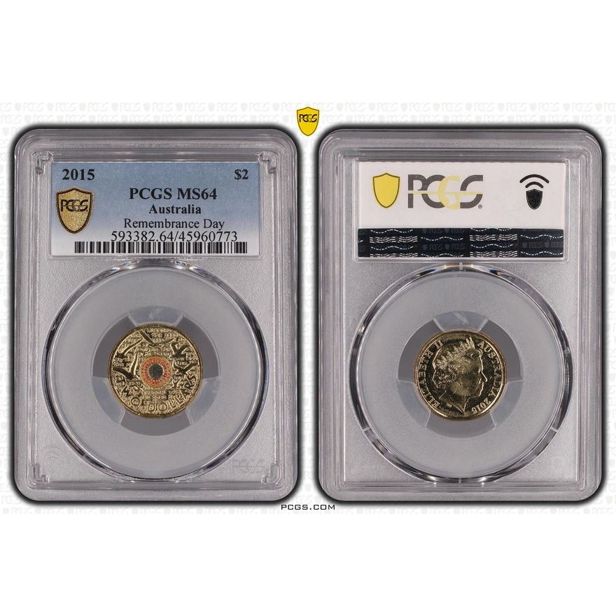 Remembrance Day Colorized - In Flanders Fields, Two Dollar, 2015, PCGS MS64