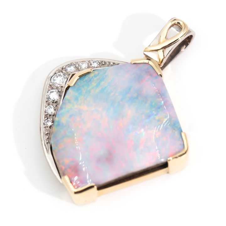 39ct Australian Opal & Diamond Pendant