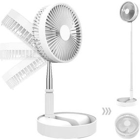 35.5cm to 101cm Height USB Rechargeable Foldable Portable Telescopic Fan Green |