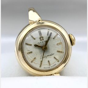 14K SOLID GOLD VINTAGE OMEGA LADYMATIC WATCH (WORKING .NO STRAP) - 50692/212