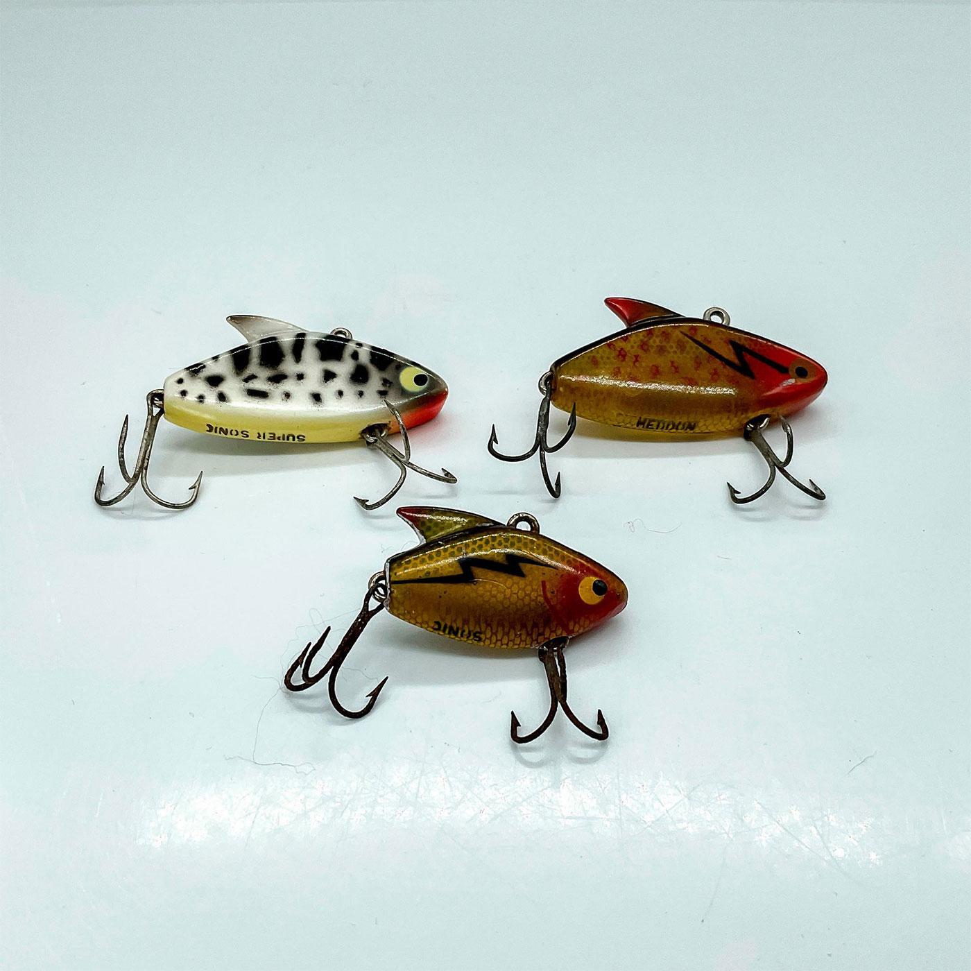3pc Vintage Heddon Sonic Lures Lightning Perch and Crappie