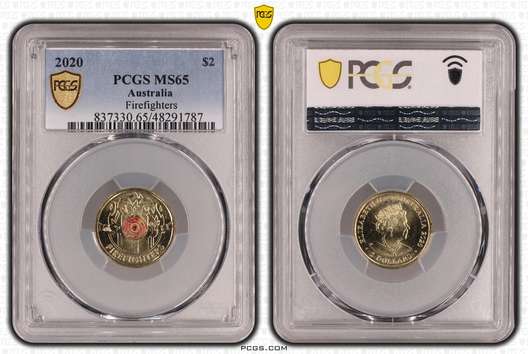 Firefighters Colorized , Two Dollar, 2020, PCGS MS65