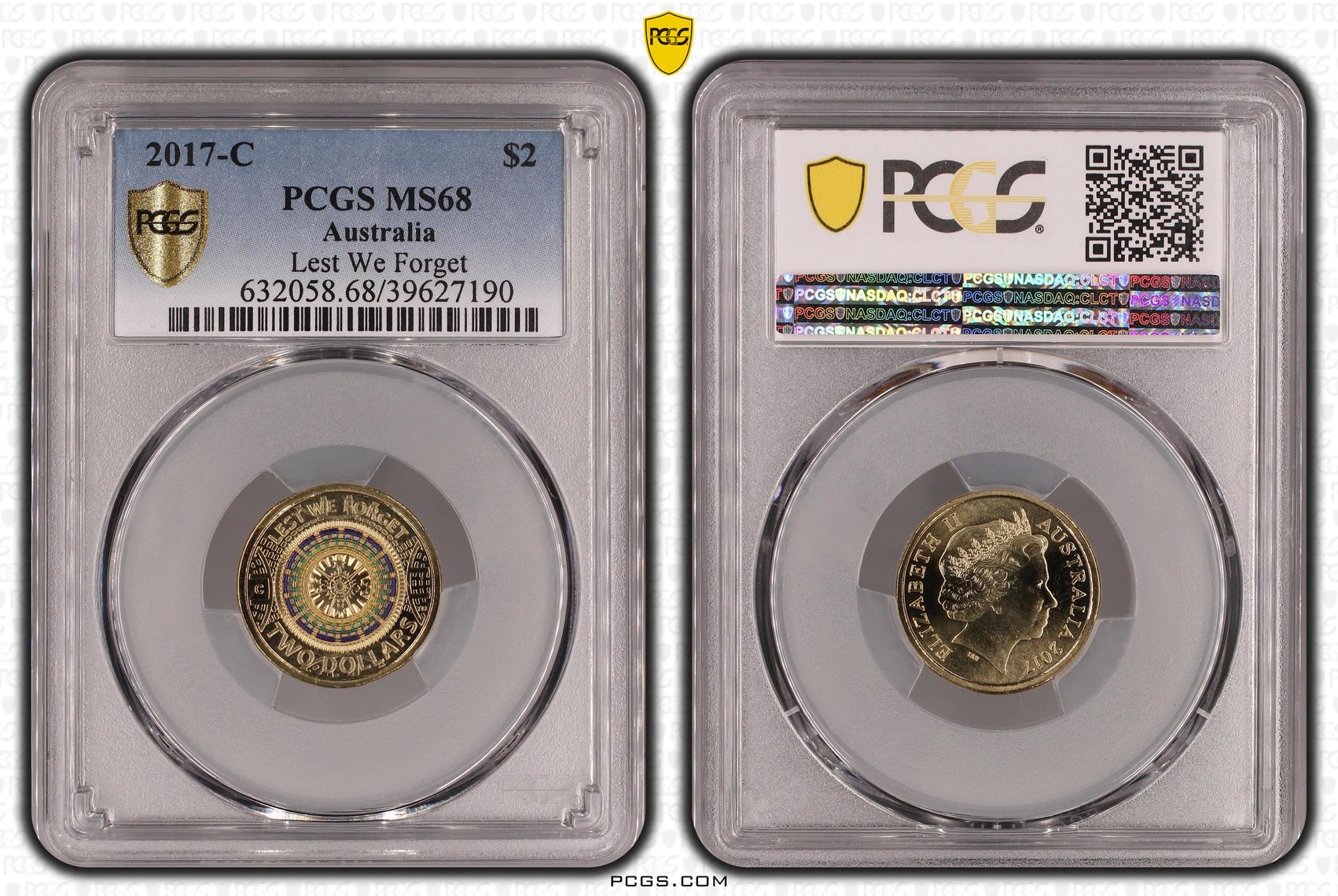 Lest We Forget, Two Dollar, 2017-C, PCGS MS68