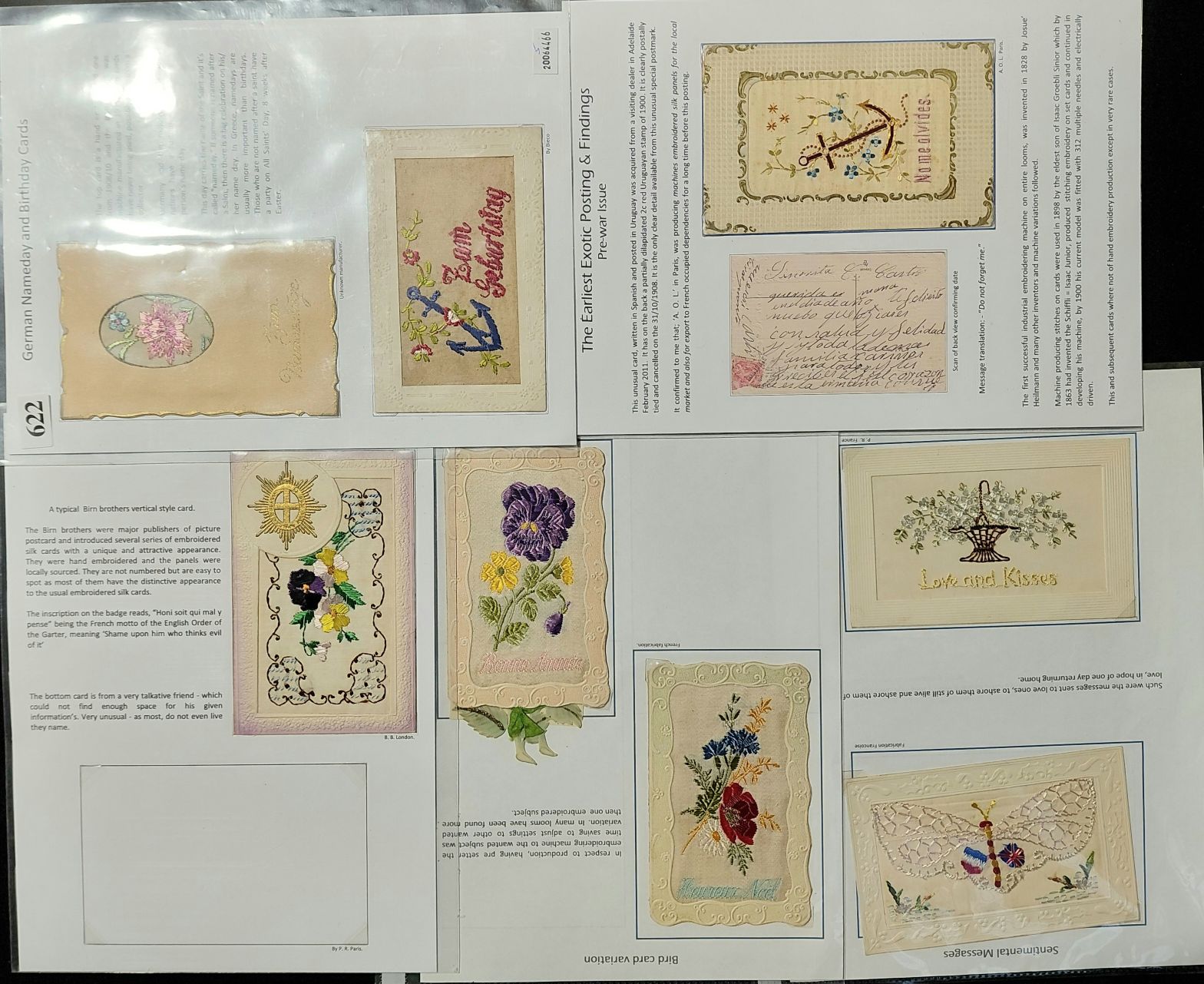 622 · SILK POSTCARDS - WORLD GREETINGS
