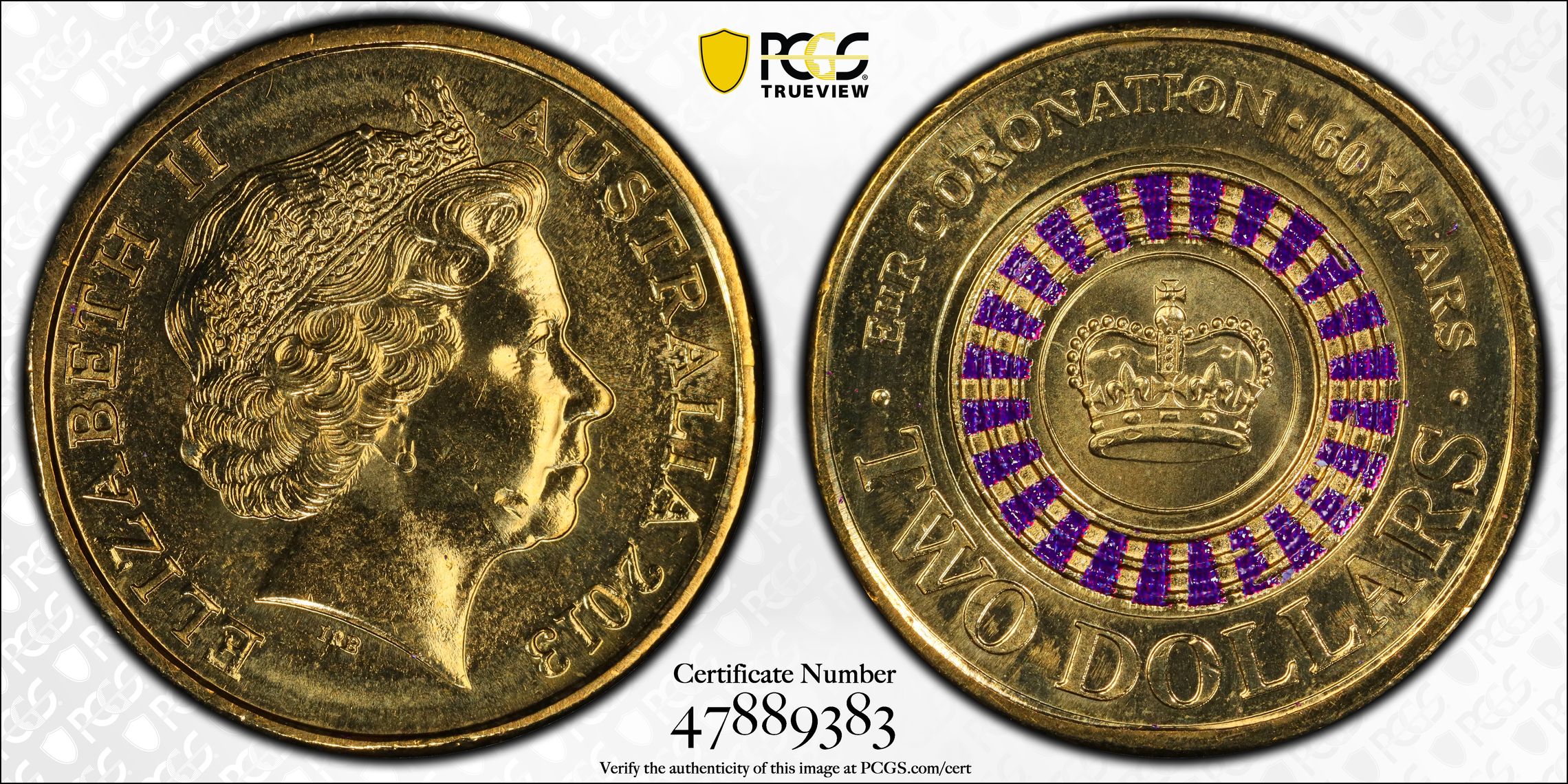 Coronation Colorized, Two Dollar, 2013, PCGS MS65