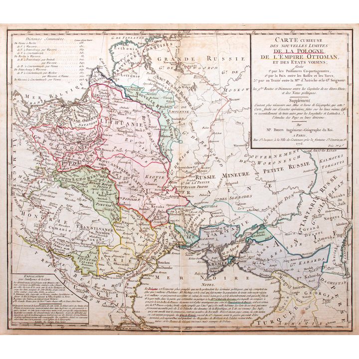 Louis Brion de la Tour | Carte curieuse des nouvelles limites de la Pologne