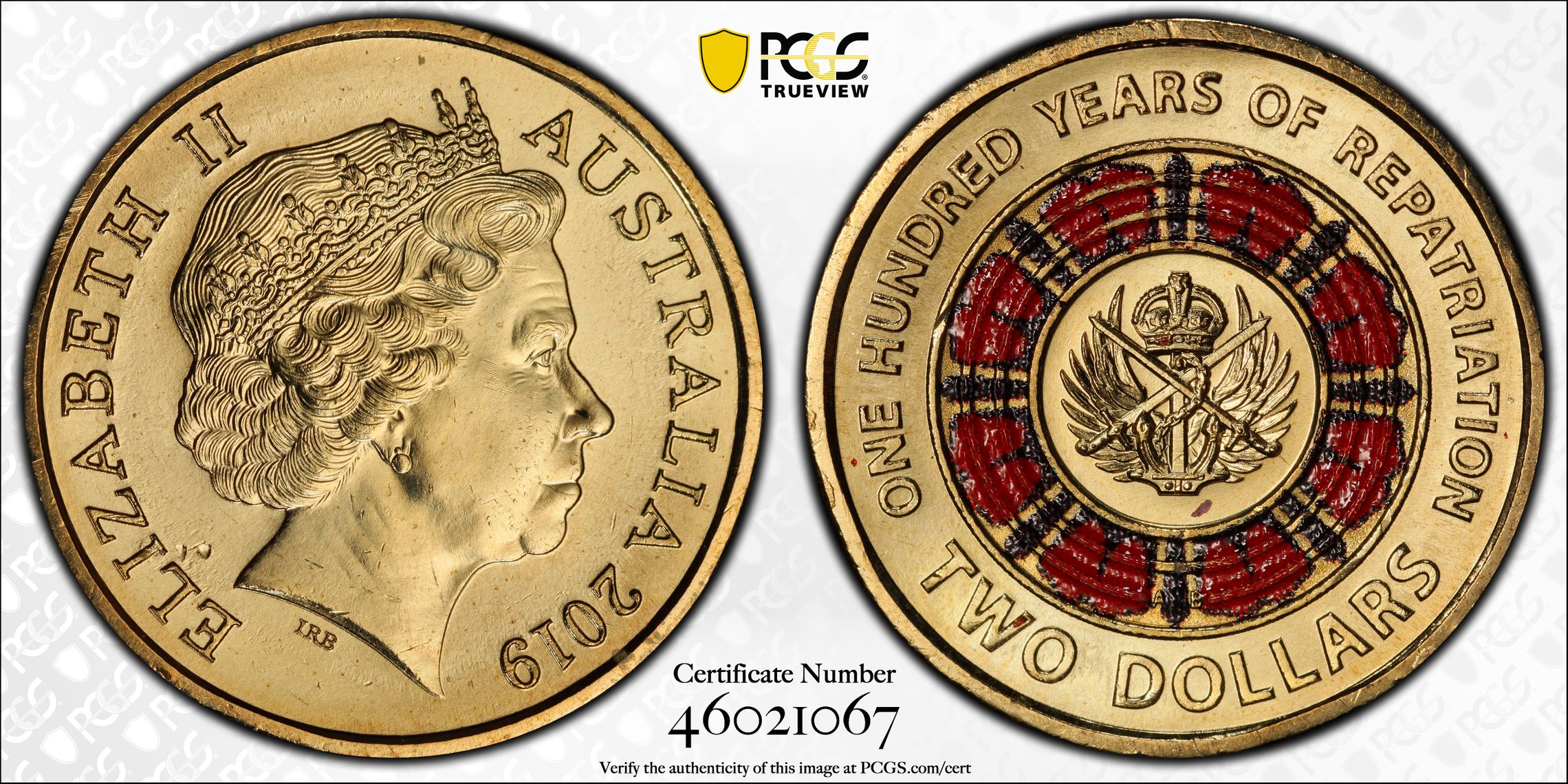 100 Years of Repatriation - Colorized, Two Dollar, 2019, PCGS MS66