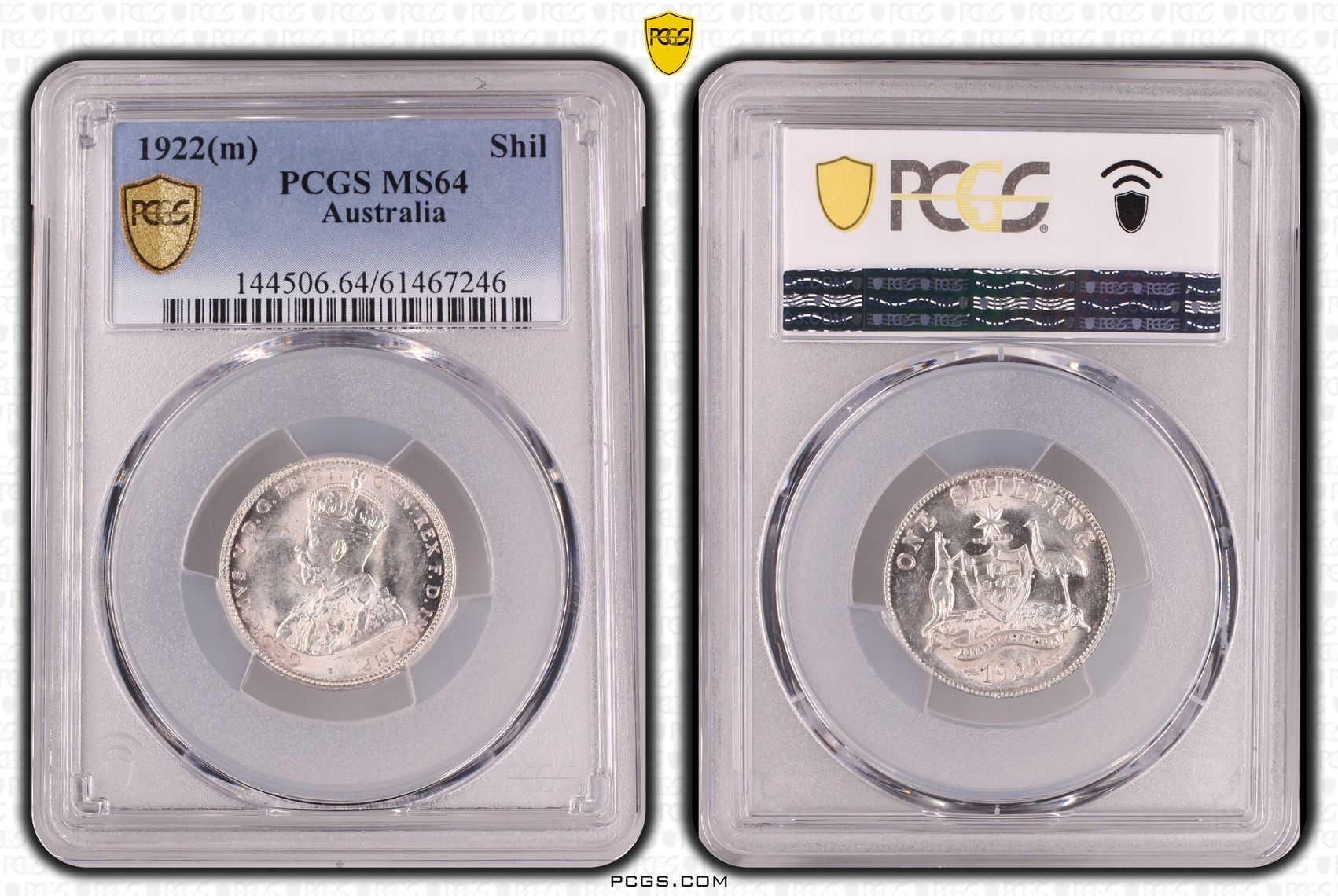 George V, Shilling, 1922, PCGS MS64