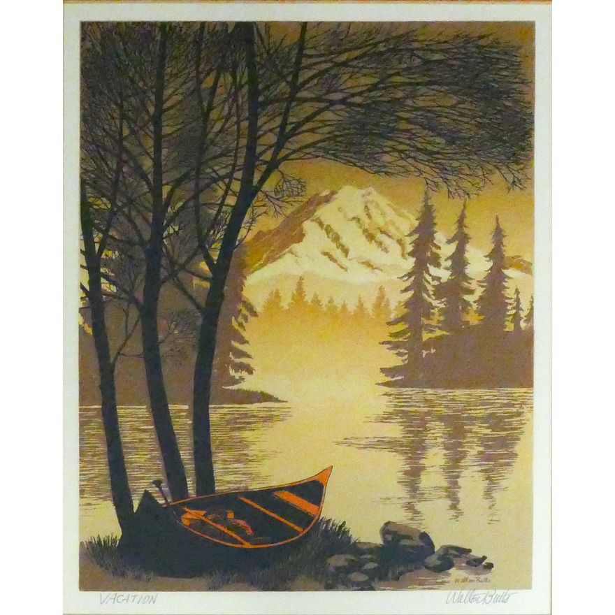 Walton Butts ''Vacation'' Signed Serigraph Framed 21''x17''