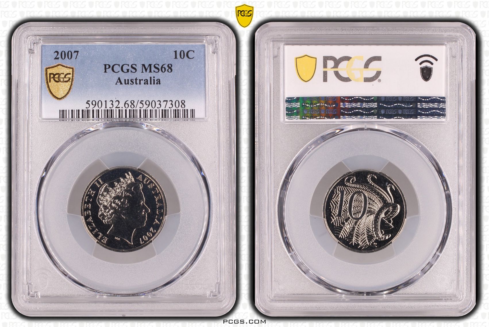 Ten Cent, 2007, PCGS MS68
