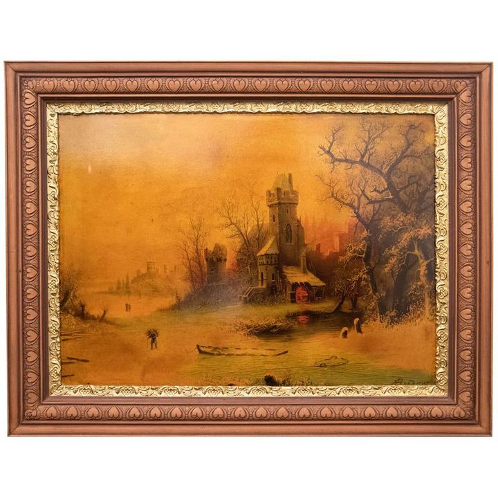 Germany, Albert Bredow (1828-1899), 'Figures in a Winter Landscape',