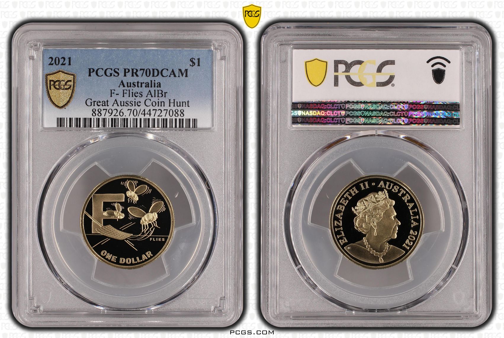 2021 Australia One Dollar, $1 F- Flies AlBr PCGS - PR70DCAM POP 16/0 -088
