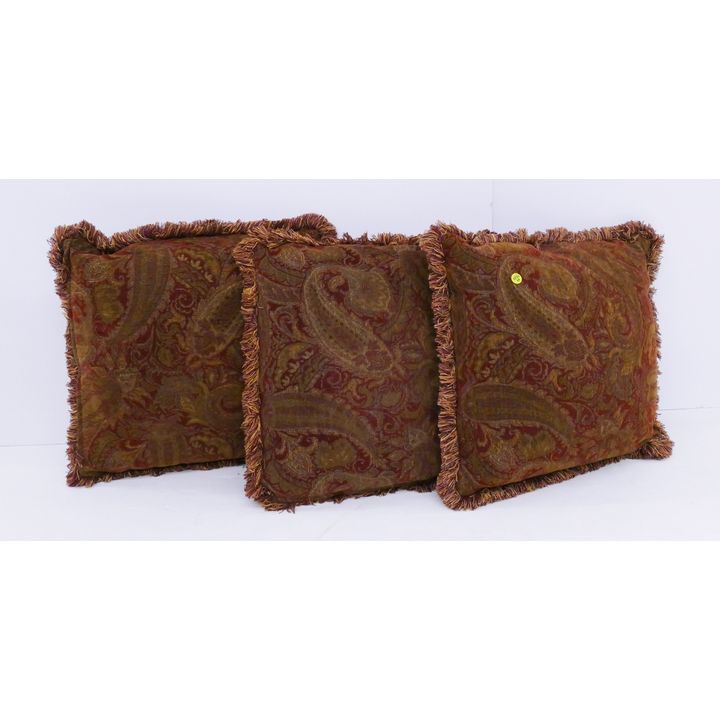 3pc Paisley Throw Pillows- 18x18'' each