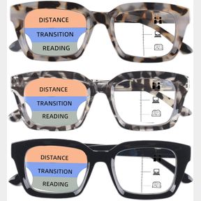 3 PACK PROGRESSIVE MULTIFOCAL READING GLASSES FOR WOMEN MEN, BLUE LIGHT BLOCKING SPRING HINGER READERS (3 PACK MIX COLOR C1, 2.75,