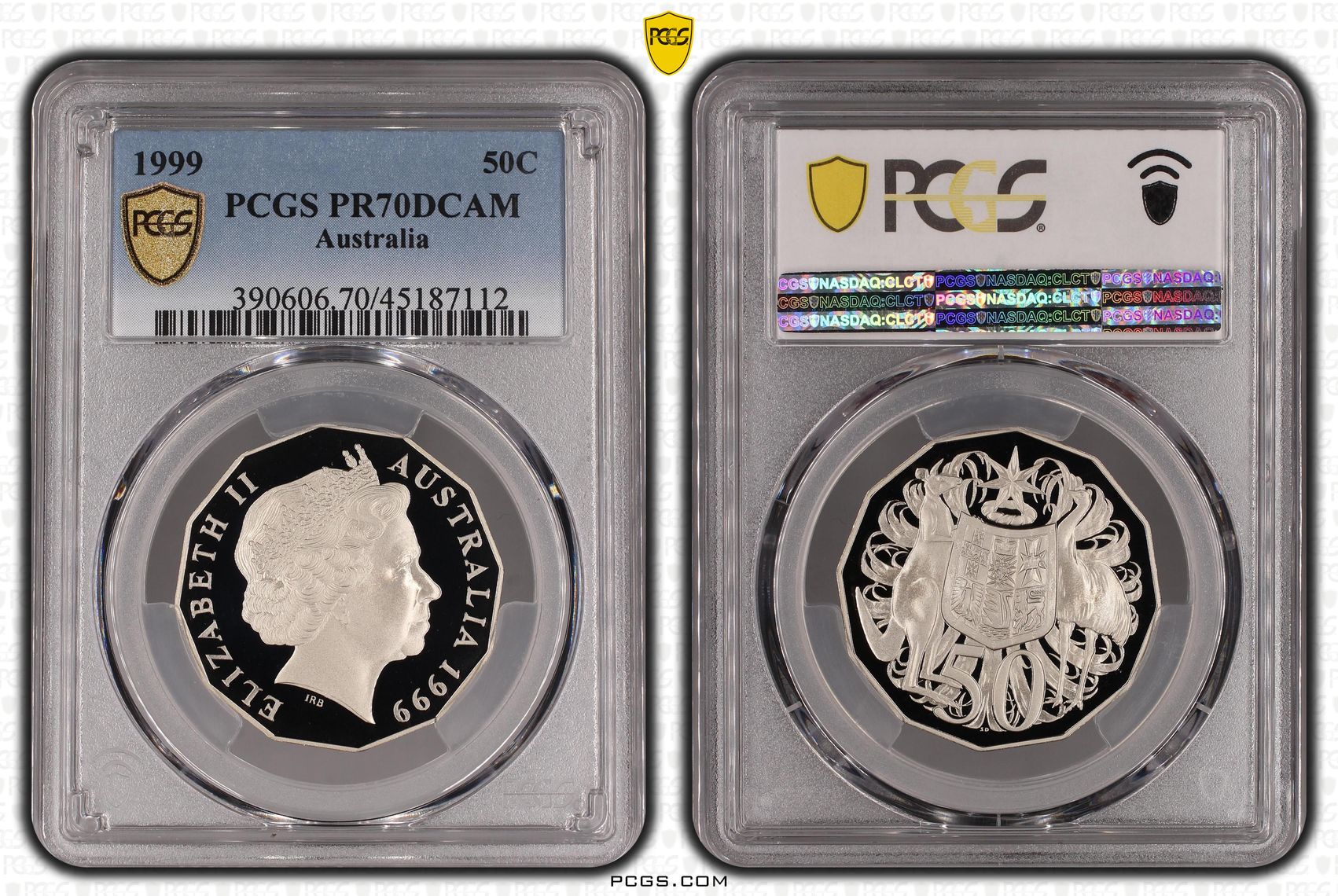 1999 Australian Fifty Cent, 50c Proof PCGS - PR70DCAM POP 20/0 -112