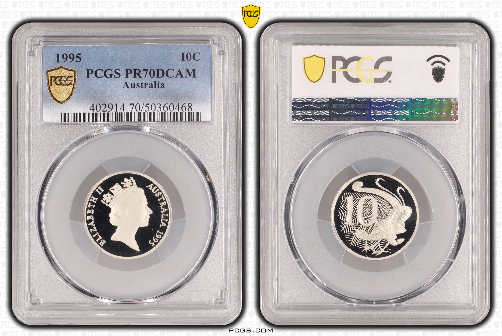Ten Cent, 1995, Pcgs Pr70dcam