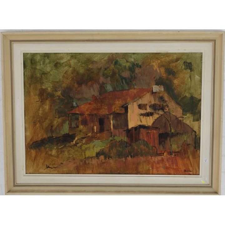 ANTHONY STRICKLAND - OIL ON BOARD - TRADING STORE UMLAAS