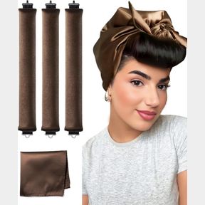 YOSHUYUKI LITTLE VELVET OVERNIGHT BLOWOUT 3 RODS HEATLESS HAIR CURLER TO SLEEP IN SATIN HEATLESS CURLS NO HEAT HAIR ROLLERS FOR SH