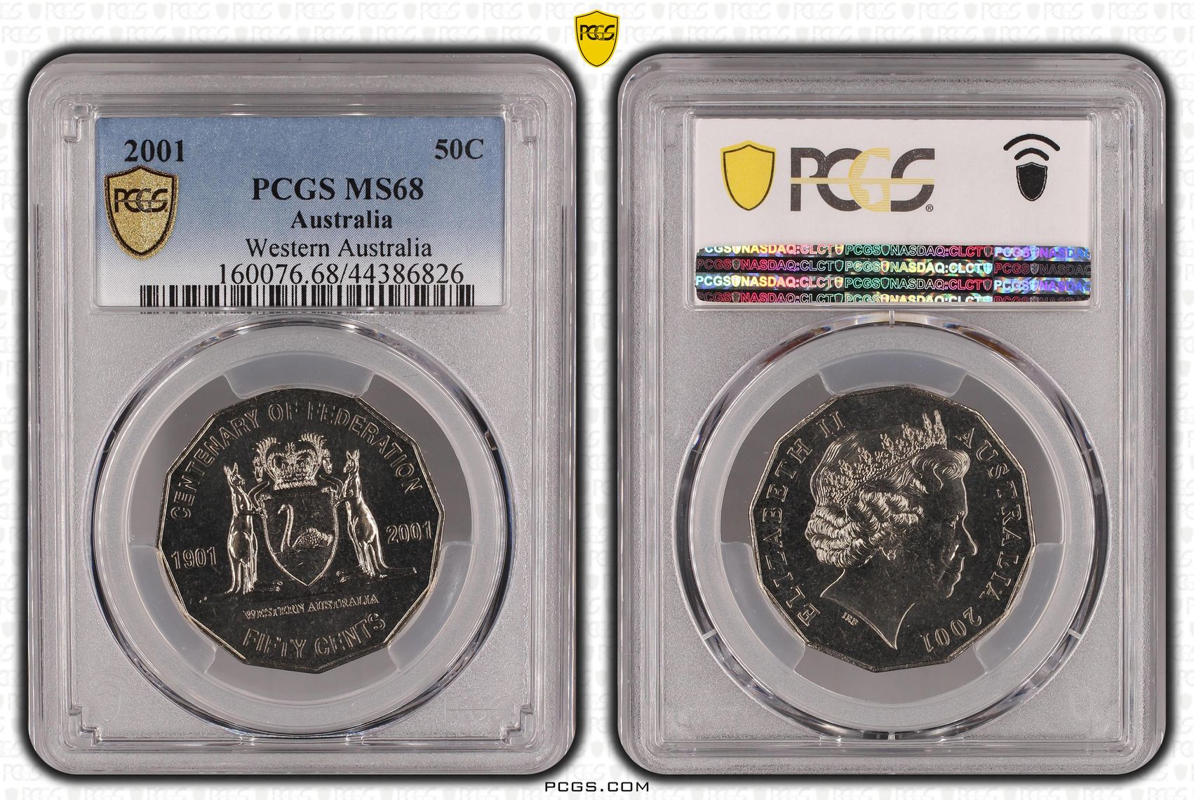 2001 Australia Fifty Cent, 50c Western Australia PCGS - MS68 -826