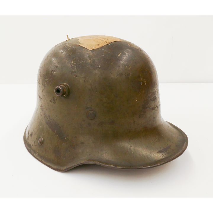 WWI German Stahlhelm Green Steel Helmet. 6.5x11x9''