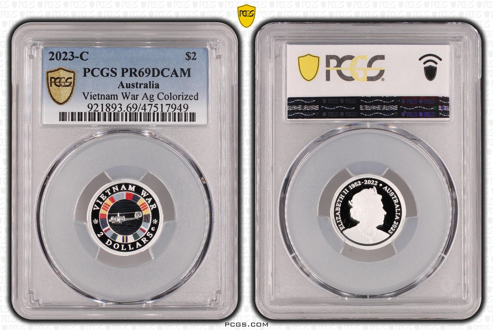 Vietnam War Ag Colorized, Two Dollar, 2023-C, PCGS PR69DCAM