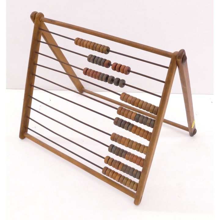 Antique Folding Abacus- 13x13''
