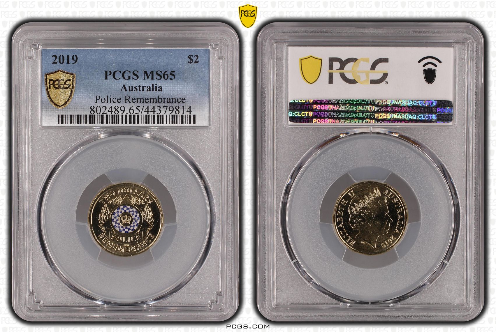 2019 Australia Two Dollar, $2 Police Remembrance PCGS - MS65 -814