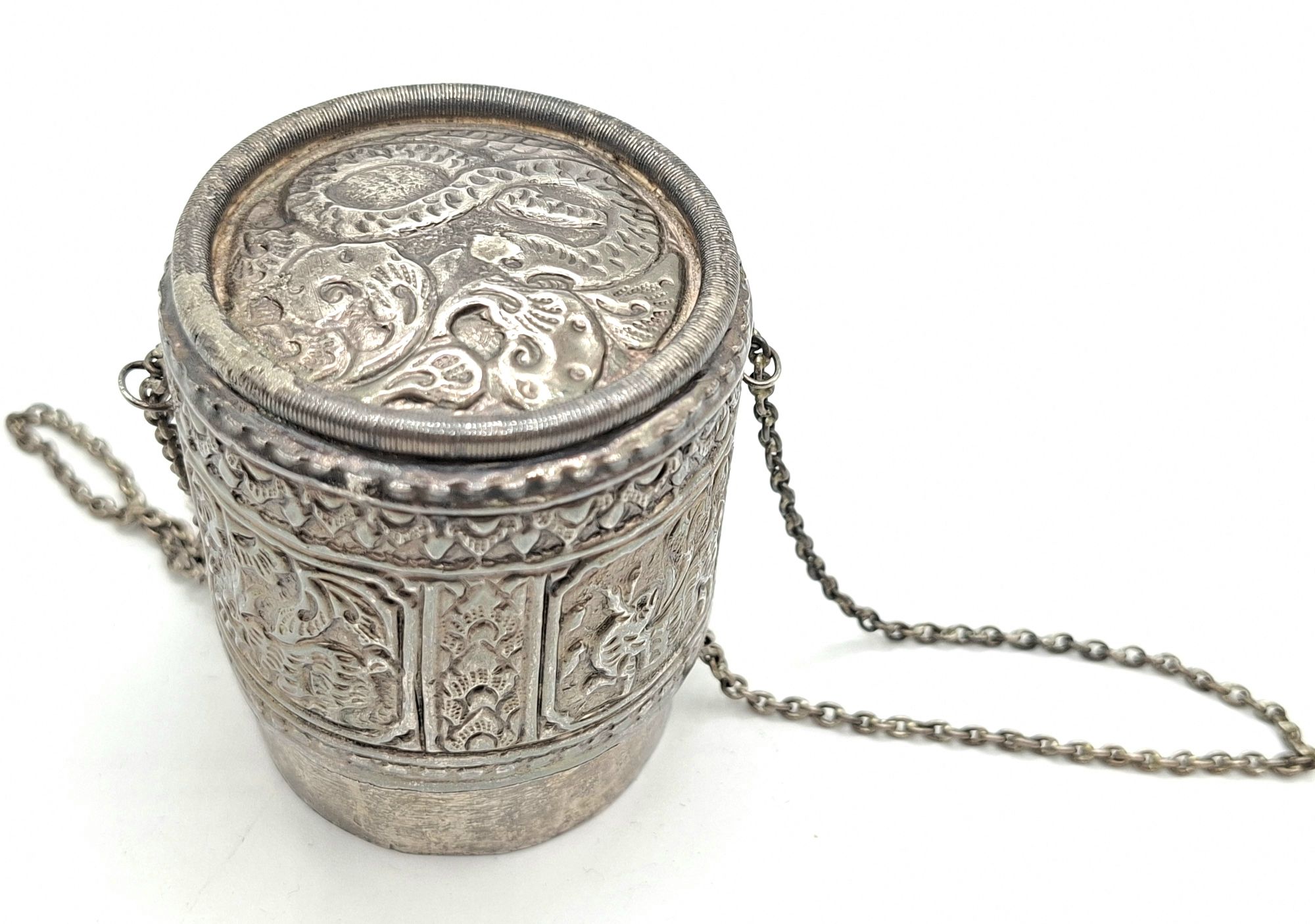 183 · BURMESE SILVER BETEL NUT BOX