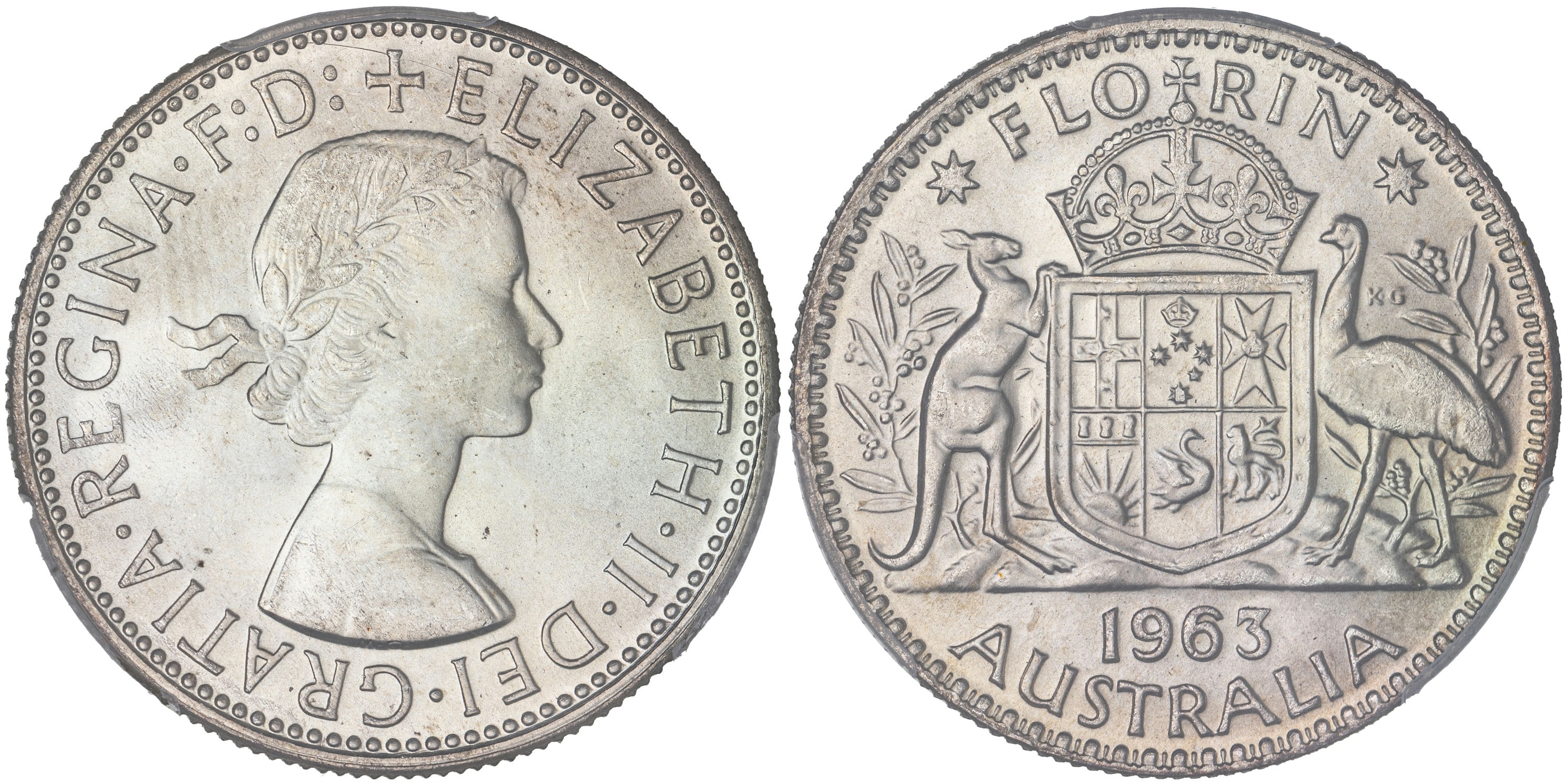 Elizabeth II, Florin, 1963, PCGS MS66