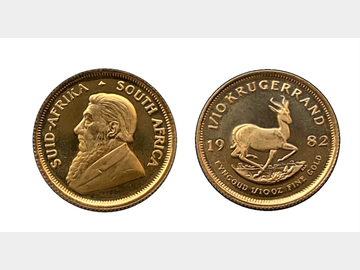 1982 SOUTH AFRICAN GOLD PROOF 1/10oz KRUGERRAND